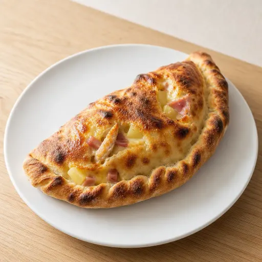 Calzone Bruno Spezial, Sauce Hollandaise, Schinken, Ananas, Hähnchenbruststreifen - Bella Casa Datteln