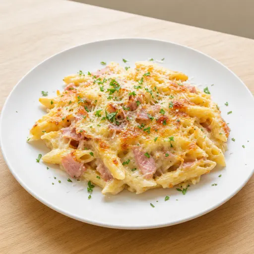 Carbonara-Sahne al Forno, mit Schinken, Sahne, Käse überbacken - Bella Casa Datteln