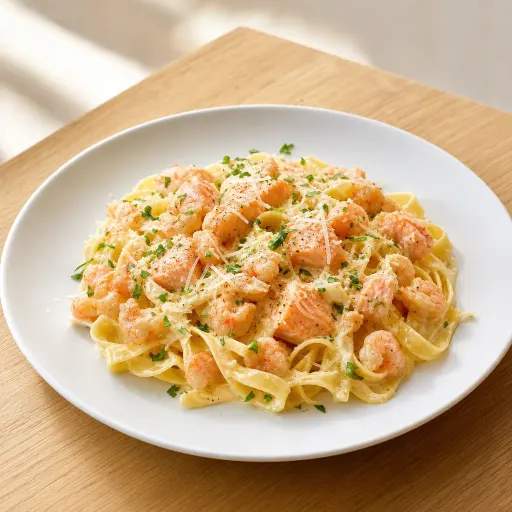 Gamberetti Salmone, mit Krabben, Lachs und Sahnesauce - Bella Casa Datteln