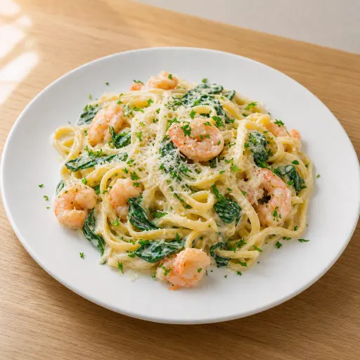 Mamma Mia, mit Sahnesauce, Spinat und Krabben - Bella Casa Datteln