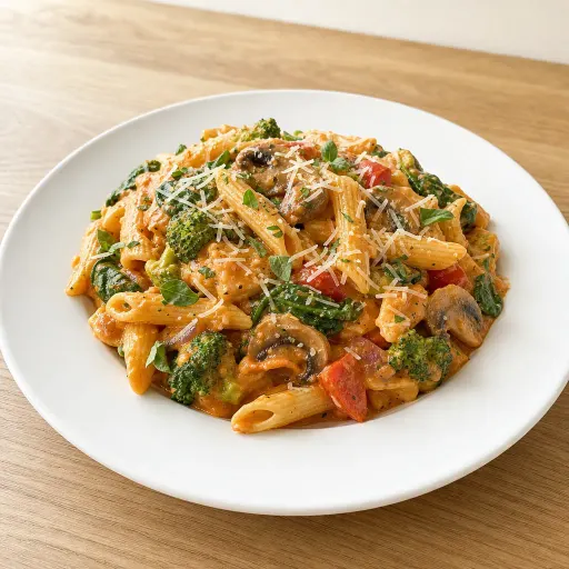 Vegetarische Sauce, mit Spinat, Broccoli, Champignons, Paprika, Zwiebeln und Tomaten-Sahnesauce - Bella Casa Datteln