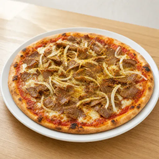 Döner Pizza Curry, Dönerfleisch, Curry, Zwiebeln - Bella Casa Datteln