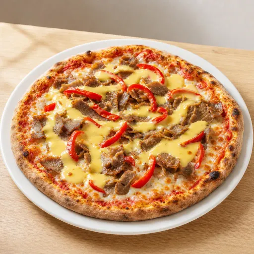 Döner Pizza Pepe, Sauce Hollandaise, Dönerfleisch, Peperoni - Bella Casa Datteln