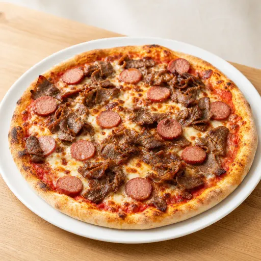Döner Pizza Sucuk, Dönerfleisch, Knoblauchwurst - Bella Casa Datteln