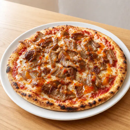 Döner Pizza Süß-Sauer, Dönerfleisch, Süß-Sauer-Sauce - Bella Casa Datteln