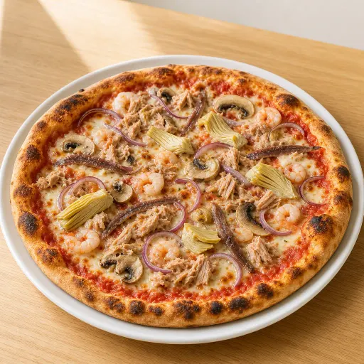 Leonardo, Thunfisch, Krabben, Zwiebeln, Artischocken, Sardellen, Champignons - Bella Casa Datteln
