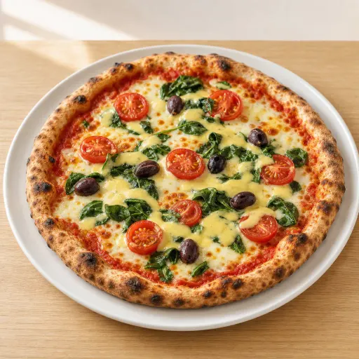 Nino Spezial, frische Tomaten, Spinat, Mozzarella, Oliven, Sauce Hollandaise - Bella Casa Datteln