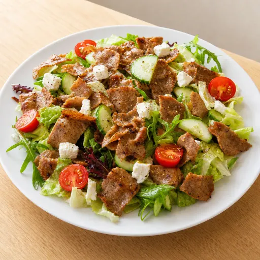 Insalata Rimini, Eisbergsalat, Tomaten, Gurken, Schafskäse, Dönerfleisch - Bella Casa Datteln