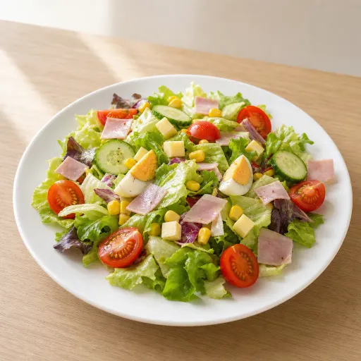 Italia, mit Eisbergsalat, Tomaten, Gurken, Mais, Käse, Schinken, Ei - Bella Casa Datteln